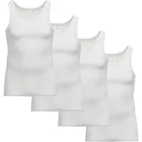 Ammann Unterhemd "Unterhemd Doppelripp Unterhemden 4er Pack 4er Pack", Herren, Gr. M, N-Gr, weiß, Obermaterial: 100% Baumwolle CO., Unterhemden Unterhemd