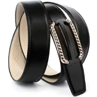 Anthoni Crown Ledergürtel , Damen, Gr. 100, schwarz, Leder, unifarben, Gürtel Ledergürtel, mit Fashion-Koppelschließe, teilweise in Flechtoptik