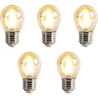 LUEDD 5er Set E27 dimmbare LED-Glühbirnen P45 Goldline 3,5W 330lm 2100K