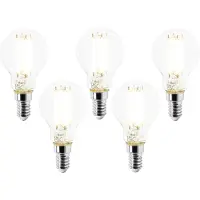 LUEDD 5er Set E14 LED-Glühbirnen P45 Klar 2,2W 470lm 2700K
