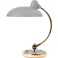 Fritz Hansen Kaiser Idell Luxus Tischlampe, grau/messi - , Kaiser Idell 6631-T Luxus, Gold / Messing, für Wohnzimmer, Metall, Design