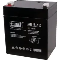 MEGABAT MB 5-12, Plombierte Bleisäure (VRLA), 12 V, 1 Stück(e), Schwarz, 5 Ah, 1,4 kg