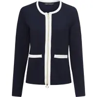 Betty Barclay Langarmshirt "Shirtjacke mit Struktur", Damen, Gr. 36, blau (patch dunkelblau, cream), Obermaterial: 73% Polyester PES. 22% Viskose CV. 5% Elasthan EL., Shirts Langarmshirt