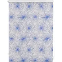 Lichtblick Original Seitenzugrollo "Rollo Klemmfix, ohne Bohren, blickdicht, Flower wheel - Blau" blickdicht Blendschutz Sichtschutz freihängend
