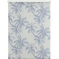 Lichtblick Original Seitenzugrollo "Rollo Klemmfix, ohne Bohren, blickdicht, Blueprint Palms - Blau" blickdicht Blendschutz Sichtschutz freihängend