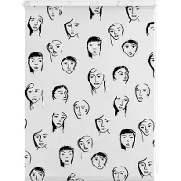 Julia Schumacher by Lichtblick Rollo Klemmfix, ohne Bohren, Verdunkelung, Faces - Schwarz 90 cm x 150 cm (B x L)