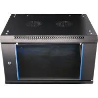 Extralink EX.7232, Wandmontiertes Regal, 6U, Schwarz