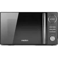 Medion 3 in 1 Mikrowelle mit Grill und Heißluft Funktion (23 Liter, 900 Watt, 1.000 Watt Grill, 1.680 Watt Heißluft, 10 Automatikprogramme, Auftaufunktion, Display, MD11493) schwarz