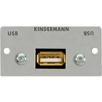 Kindermann KIND Konnect 54 alu - USB 2.0 7441000522 USB-A Blende 1/2 54x54 mit Kabelpeitsche