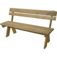 Mendler Gartenbank MCW-L66, Sitzbank Holzbank Parkbank, Gastronomie-Qualität, Massiv-Holz MVG 148cm natur