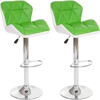 Mendler 2er-Set Barhocker MCW-A92, Barstuhl Tresenhocker, Kunstleder grün