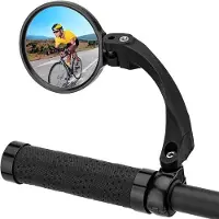 RockBros 26210001003 Fahrrad-Rückspiegel links, Schwarz