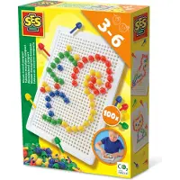 SES Creative 14046 Mosaik-Steckplatte Kompakt - Kreativset für Kinder, 100 Stück(e), 3 Jahr(e), Junge/Mädchen, Kind, Mehrfarbig, 150 mm