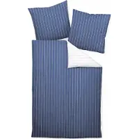 TRAUMSCHLAF Mako-Soft-Seersucker Wendebettwäsche Tango denimblau 155x200 cm + 80x80 cm
