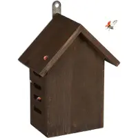Relaxdays Marienkäferhaus, Marienkäferhotel Garten, zum Aufhängen, Holz unbehandelt, Insektenhotel Marienkäfer, braun