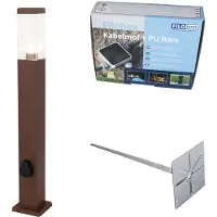 QAZQA Gartenleuchte RostBraun 80 cm mit Steckdose IP44 Malios