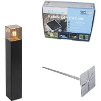 QAZQA Stehende Außenlampe Schwarz 50 cm IP44 mit Rauchglaseffekt Dänemark