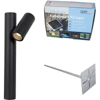 QAZQA Außenleuchte schwarz mit Erdspieß und Kabelverschraubung 50cm IP44 - Solo Deluxe