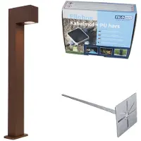 QAZQA Außenleuchte RostBraun mit Erdspieß und Kabelverschraubung 65cm IP44 Baleno