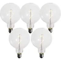 LUEDD Set mit 5 dimmbaren E27 LED-Glühbirnen Spiralfilament G125 4W 270 lm 2700K