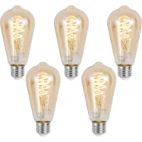 Luumr 5er-Set smarte E27 dimmbare LED-Glühbirnen ST64 Amber 4,9W 320 lm 2500K Zigbee