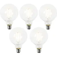 LUEDD Set mit 5 E27 LED-Glühbirnen G95 klar 2,2W 470lm 2700K
