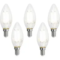 Luumr 5er-Set Smart E14 LED-Lampen C35 Klar 4.2W 470 lm 2700-6500K