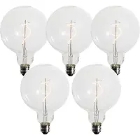 LUEDD 5er-Set E27 Dimmbare LED-Glühbirnen Spiralfilament G125 4W 270 lm 2200K