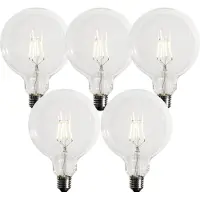 LUEDD Set mit 5 dimmbaren E27 LED-Glühbirnen G125 5W 450 lm 3000K