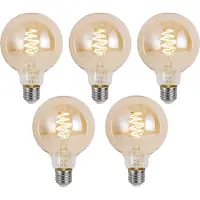 Luumr 5er-Set smarte E27 dimmbare LED-Glühbirnen G95 Amber 4,9W 320 lm 2500K Zigbee