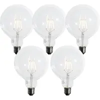 LUEDD 5er-Set E27 3-Stufen-Dimmbare LED-Spiralfilament-Glühbirnen G125 4W 450 lm 2700K