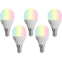 Luumr 5er-Set smarte, dimmbare E14-LED-Lampen G45 Opal 4,9 W 470 lm 2700-6500 K