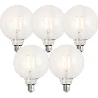 Luumr Set mit 5 Smart E27 Dimmbare LED-Glühbirnen G125 Klar 7W 806lm 2700-6500K