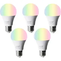 Luumr Set mit 5 Smart E27 LED Glühbirnen A60 Matt RGBW 9W 806lm 2700-6500K