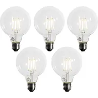 LUEDD Set mit 5 E27 3-Stufen dimmbare LED-Glühbirne G95 4W 450lm 3000K