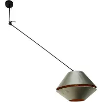 QAZQA - Klassisch I Antik Pendelleuchte I Pendellampe I Hängelampe I Pendellampe I Pendelleuchte I Lampe I Leuchte Schwarz mit Doppeltem Samtlampenschirm Grün mit Gold I Messingener Innenseite - Blitz
