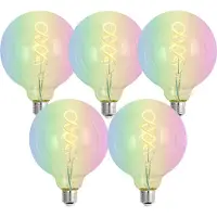 Luumr Set mit 5 Smart E27 Dimmbare LED-Glühbirnen G125 RGBW 4W 250lm 2700K