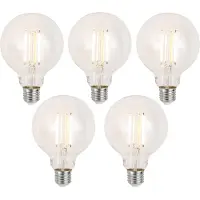 Luumr Set mit 5 Smart E27 Dimmbare LED-Glühbirnen G95 Klar 7W 806lm 2700-6500K