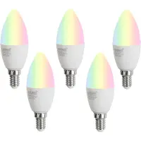 Luumr 5er-Set E14 Dimmbare LED-Lampen C37 Opal 4,9W 470 lm 2700-6500K