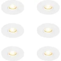 QAZQA Set mit 6 Moderner Einbaustrahler weiß 12 cm - Buco