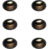 QAZQA Set mit 6 modernen Einbaustrahlern schwarz dreh- und schwenkbar - Alloy