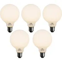 LUEDD Set mit 5 E27 dimmbare LED-Glühbirne Opal G95 5W 450lm 2700K