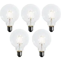LUEDD 5er-Set E27 Dimmbare LED-Glühbirne G95 5W 450 lm 2700K