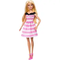 Barbie 65. Jubiläumspuppe blond pink-weiß Kleid High Heels Sammleredition