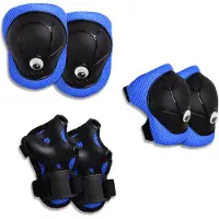 Crazy Safety - Blaues Schutz-Set für Kinder: Knieschützer, Handgelenkschützer & Ellbogenschützer - (220108-10)