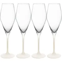 Villeroy & Boch Champagnerglas "Champagnergläser Manufacture Rock 260 ml 4er Set weiß-transparent"