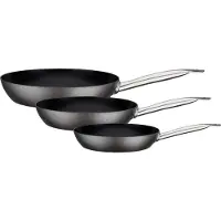 GSW Pfannen-Set "Avanti" Karbon-Stahl Set, 1x Bratpfanne Ø 20 cm, 1x Bratpfanne Ø 24 cm, 1x Bratpfanne Ø 28 cm, 3 Stk. tlg. Induktion