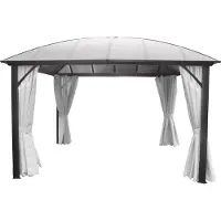 Leco Kuppeldachpavillon 3,65 x 3,65m anthrazit-lichtgrau