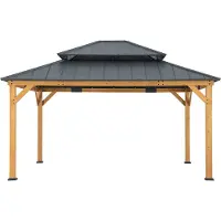 Sunjoy Zedernholz Gazebo / Pavillon 4x4 RIMO - 390cm x 450cm, anthrazit