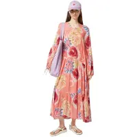 Scotch & Soda Printed Crinkle Maxi Dress Abstract Sun Pink Größe: 36 | Maxikleider Outlet | Damen | Rosa